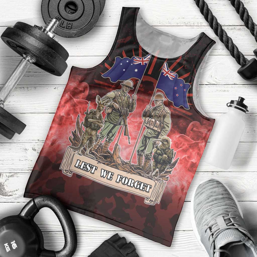 Australia And New Zealand ANZAC Day Men Tank Top Soldiers Lest We Forget LT05 - Polynesian Pride