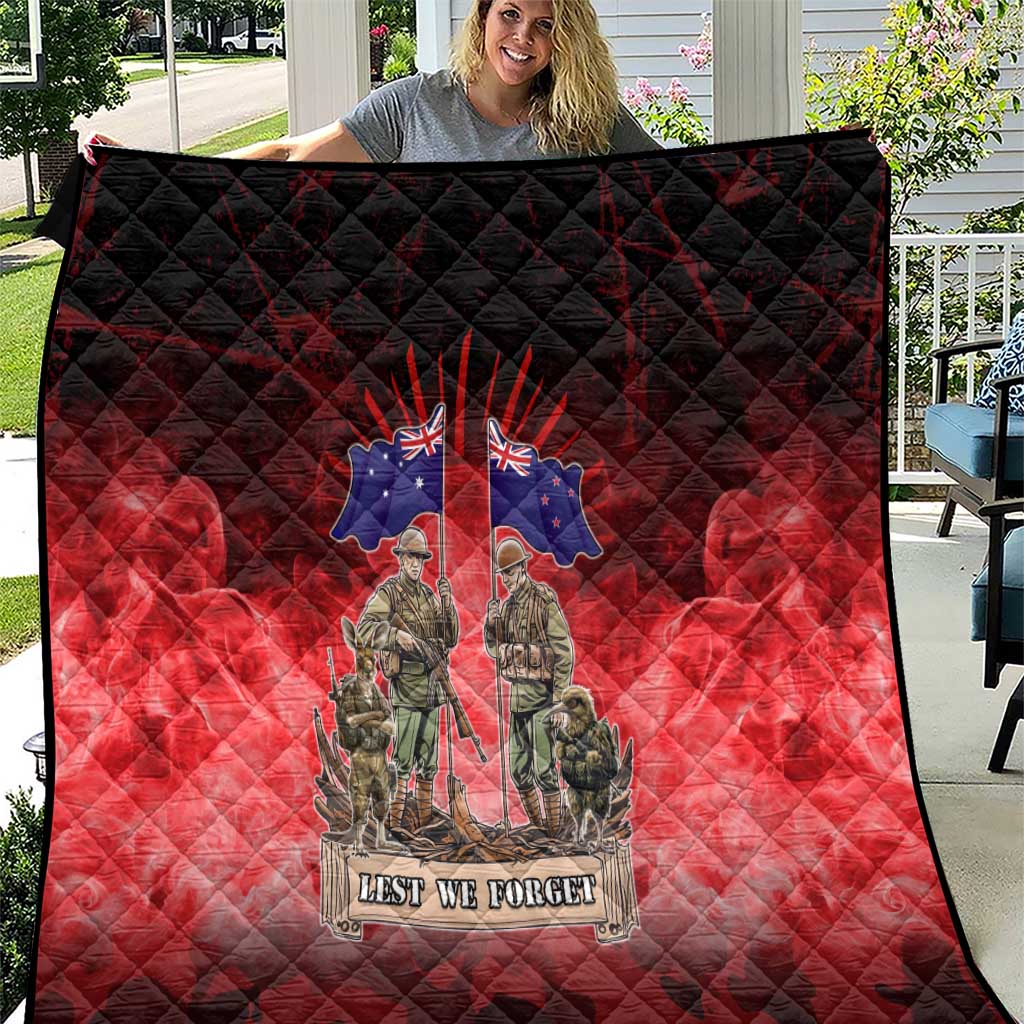 Australia And New Zealand ANZAC Day Quilt Soldiers Lest We Forget LT05