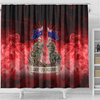 Australia And New Zealand ANZAC Day Shower Curtain Soldiers Lest We Forget