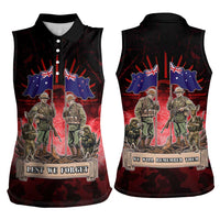 Australia And New Zealand ANZAC Day Women Sleeveless Polo Shirt Soldiers Lest We Forget