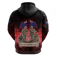 Australia And New Zealand ANZAC Day Zip Hoodie Soldiers Lest We Forget