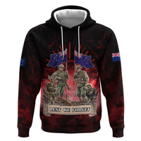 Australia And New Zealand ANZAC Day Zip Hoodie Soldiers Lest We Forget