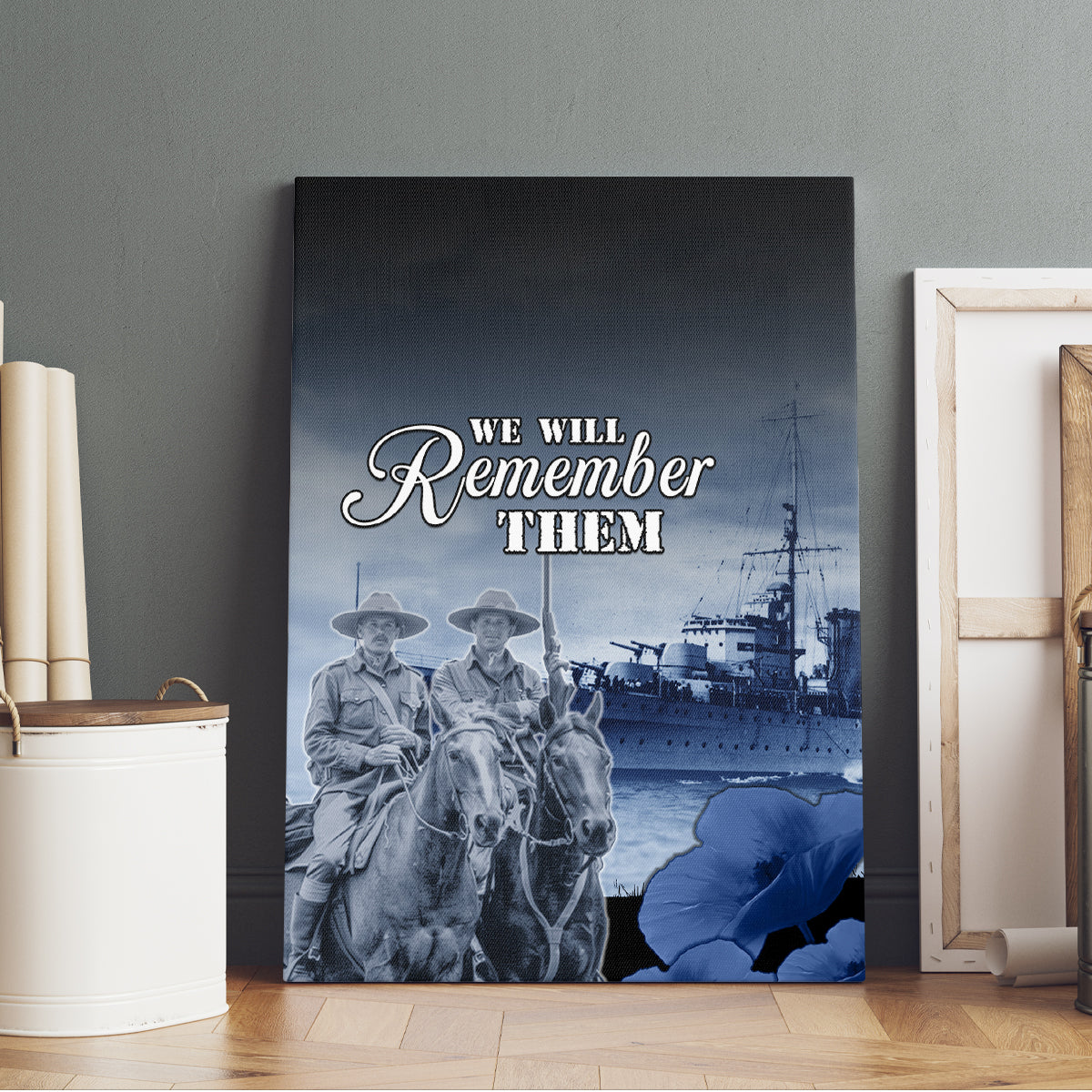 New Zealand ANZAC Day Canvas Wall Art HMNZS Achilles We Will Remember Them LT05 - Polynesian Pride