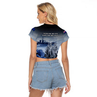 New Zealand ANZAC Day Raglan Cropped T Shirt HMNZS Achilles We Will Remember Them LT05 - Polynesian Pride