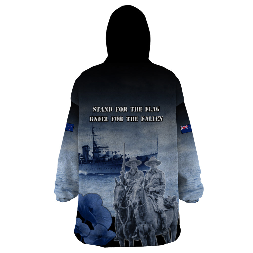 New Zealand ANZAC Day Wearable Blanket Hoodie HMNZS Achilles We Will Remember Them LT05 - Polynesian Pride