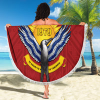 Kiribati 45th Independence Day Beach Blanket Lesser Frigatebird Tribal Pattern LT05 - Polynesian Pride
