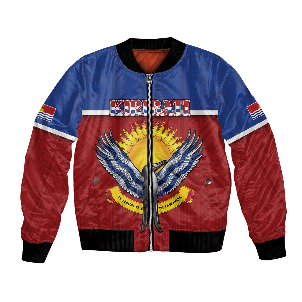 Kiribati 45th Independence Day Bomber Jacket Lesser Frigatebird Tribal Pattern LT05 Unisex Red - Polynesian Pride
