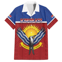 Kiribati 45th Independence Day Family Matching Off Shoulder Short Dress and Hawaiian Shirt Lesser Frigatebird Tribal Pattern