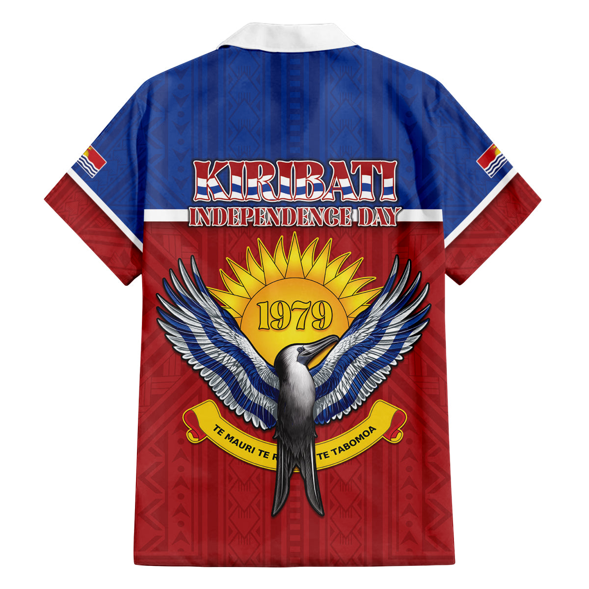 Kiribati 45th Independence Day Family Matching Puletasi and Hawaiian Shirt Lesser Frigatebird Tribal Pattern LT05 - Polynesian Pride