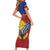 Kiribati 45th Independence Day Family Matching Short Sleeve Bodycon Dress and Hawaiian Shirt Lesser Frigatebird Tribal Pattern