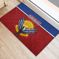 Kiribati 45th Independence Day Rubber Doormat Lesser Frigatebird Tribal Pattern LT05 - Polynesian Pride