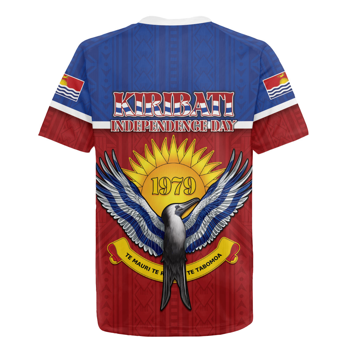 Kiribati 45th Independence Day Rugby Jersey Lesser Frigatebird Tribal Pattern LT05 - Polynesian Pride