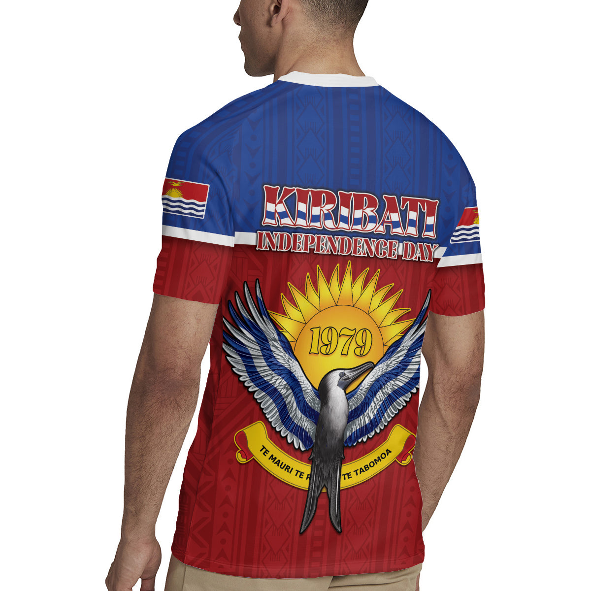 Kiribati 45th Independence Day Rugby Jersey Lesser Frigatebird Tribal Pattern LT05 - Polynesian Pride