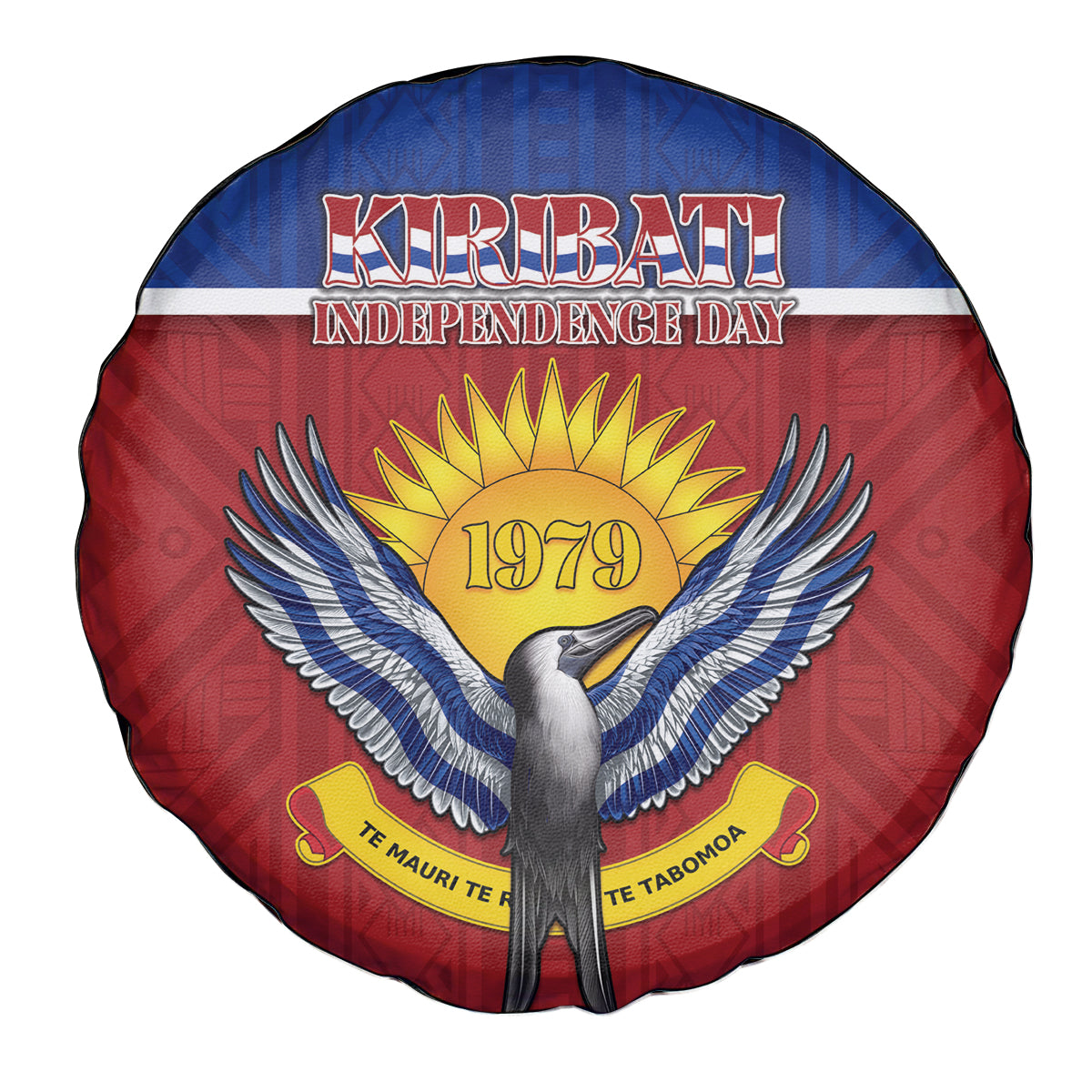 Kiribati 45th Independence Day Spare Tire Cover Lesser Frigatebird Tribal Pattern LT05 - Polynesian Pride