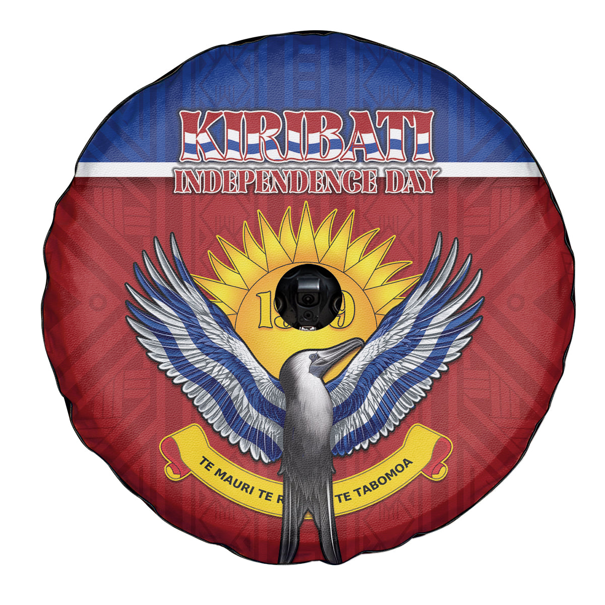 Kiribati 45th Independence Day Spare Tire Cover Lesser Frigatebird Tribal Pattern LT05 - Polynesian Pride