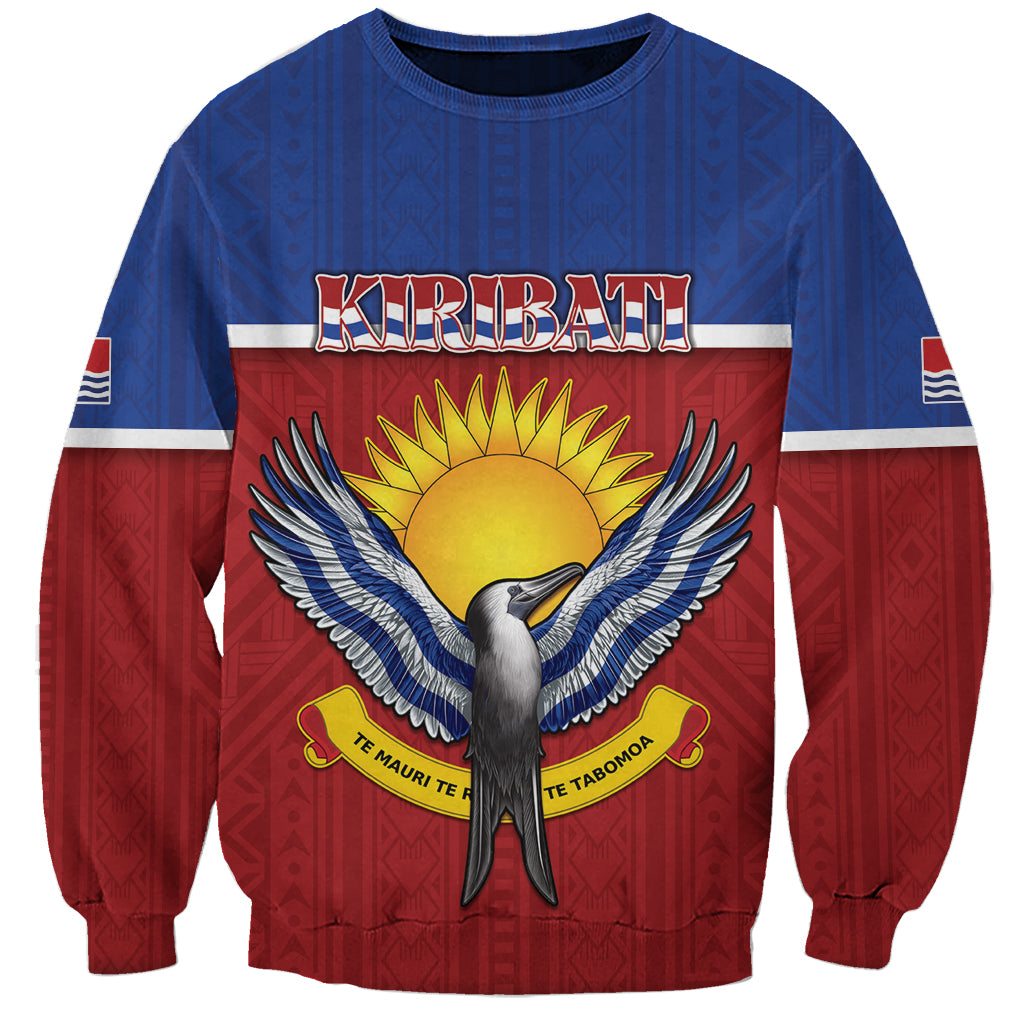 Kiribati 45th Independence Day Sweatshirt Lesser Frigatebird Tribal Pattern LT05 Unisex Red - Polynesian Pride