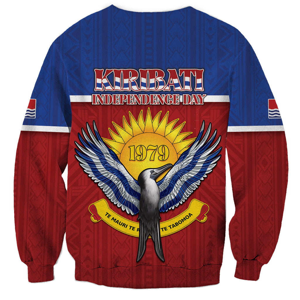 Kiribati 45th Independence Day Sweatshirt Lesser Frigatebird Tribal Pattern LT05 - Polynesian Pride