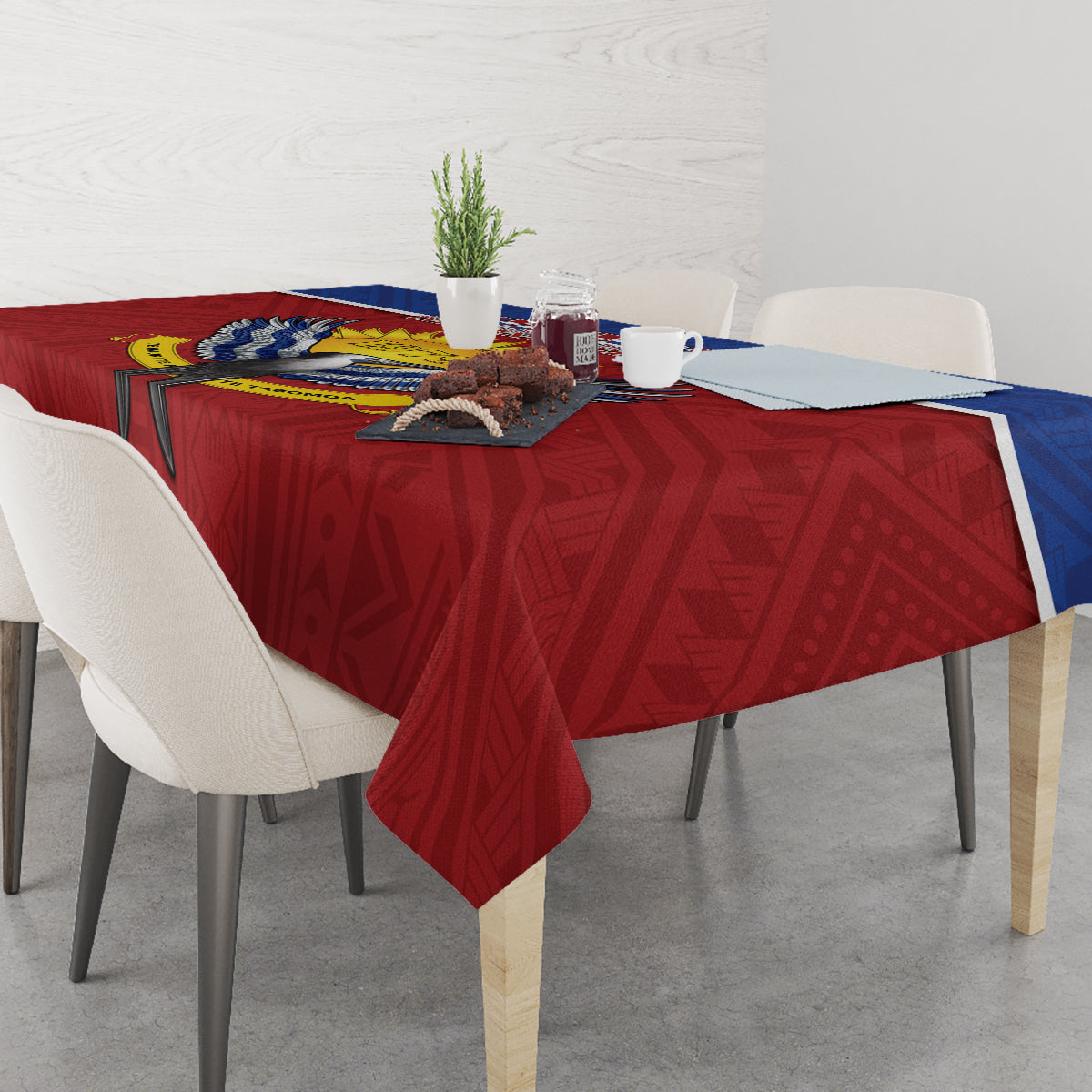 Kiribati 45th Independence Day Tablecloth Lesser Frigatebird Tribal Pattern LT05 - Polynesian Pride