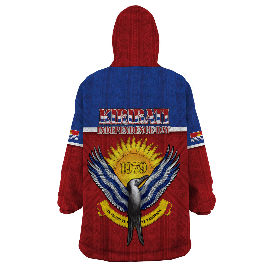 Kiribati 45th Independence Day Wearable Blanket Hoodie Lesser Frigatebird Tribal Pattern LT05 - Polynesian Pride