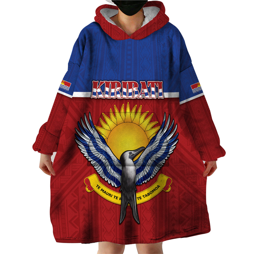 Kiribati 45th Independence Day Wearable Blanket Hoodie Lesser Frigatebird Tribal Pattern LT05 - Polynesian Pride