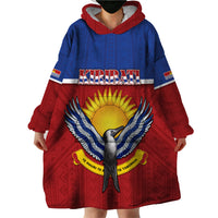 Kiribati 45th Independence Day Wearable Blanket Hoodie Lesser Frigatebird Tribal Pattern LT05 - Polynesian Pride