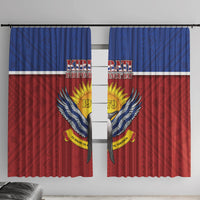 Kiribati 45th Independence Day Window Curtain Lesser Frigatebird Tribal Pattern LT05 With Hooks Red - Polynesian Pride