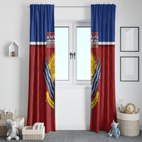Kiribati 45th Independence Day Window Curtain Lesser Frigatebird Tribal Pattern LT05 - Polynesian Pride