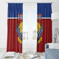 Kiribati 45th Independence Day Window Curtain Lesser Frigatebird Tribal Pattern LT05 - Polynesian Pride