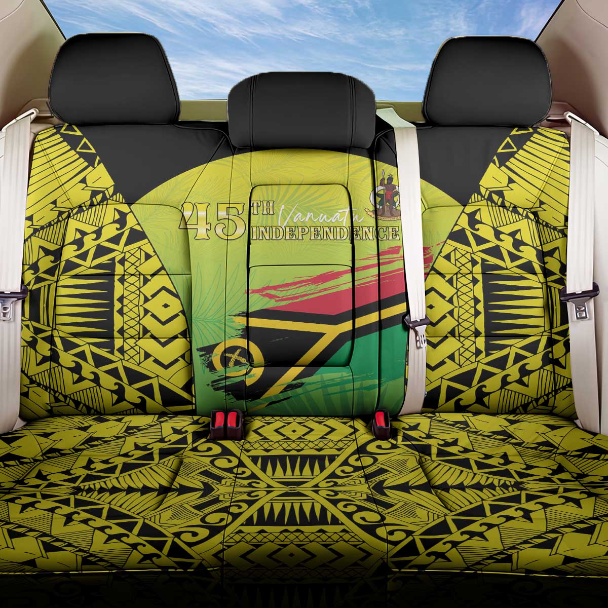 Vanuatu 45th Independence Back Car Seat Cover Special Style - Polynesian Pride