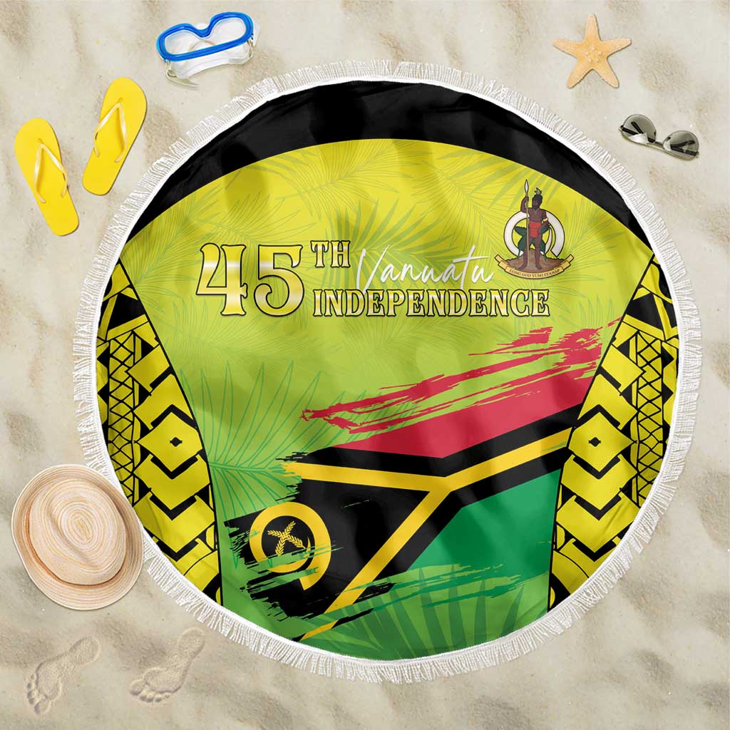 Vanuatu 45th Independence Beach Blanket Special Style LT05 One Size 150cm Yellow - Polynesian Pride