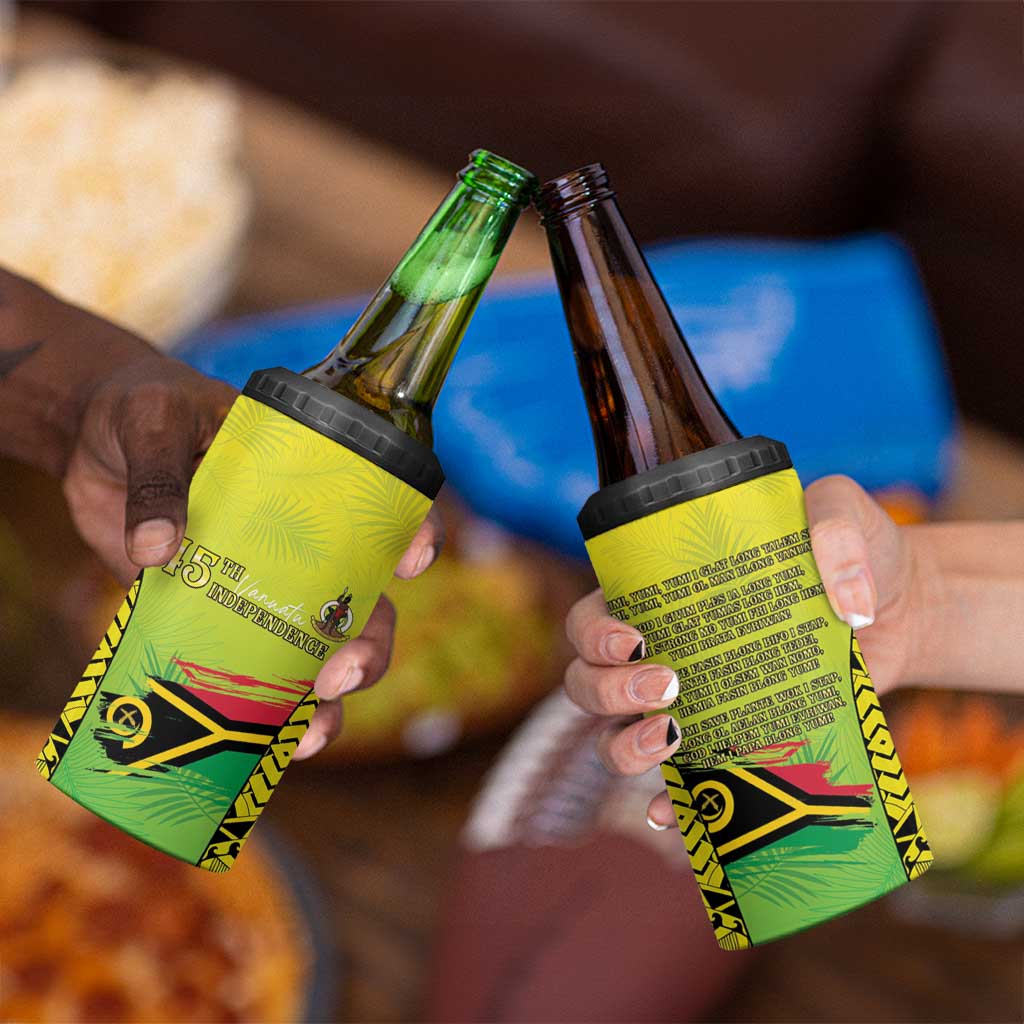 Vanuatu 45th Independence 4 in 1 Can Cooler Tumbler Special Style LT05 - Polynesian Pride