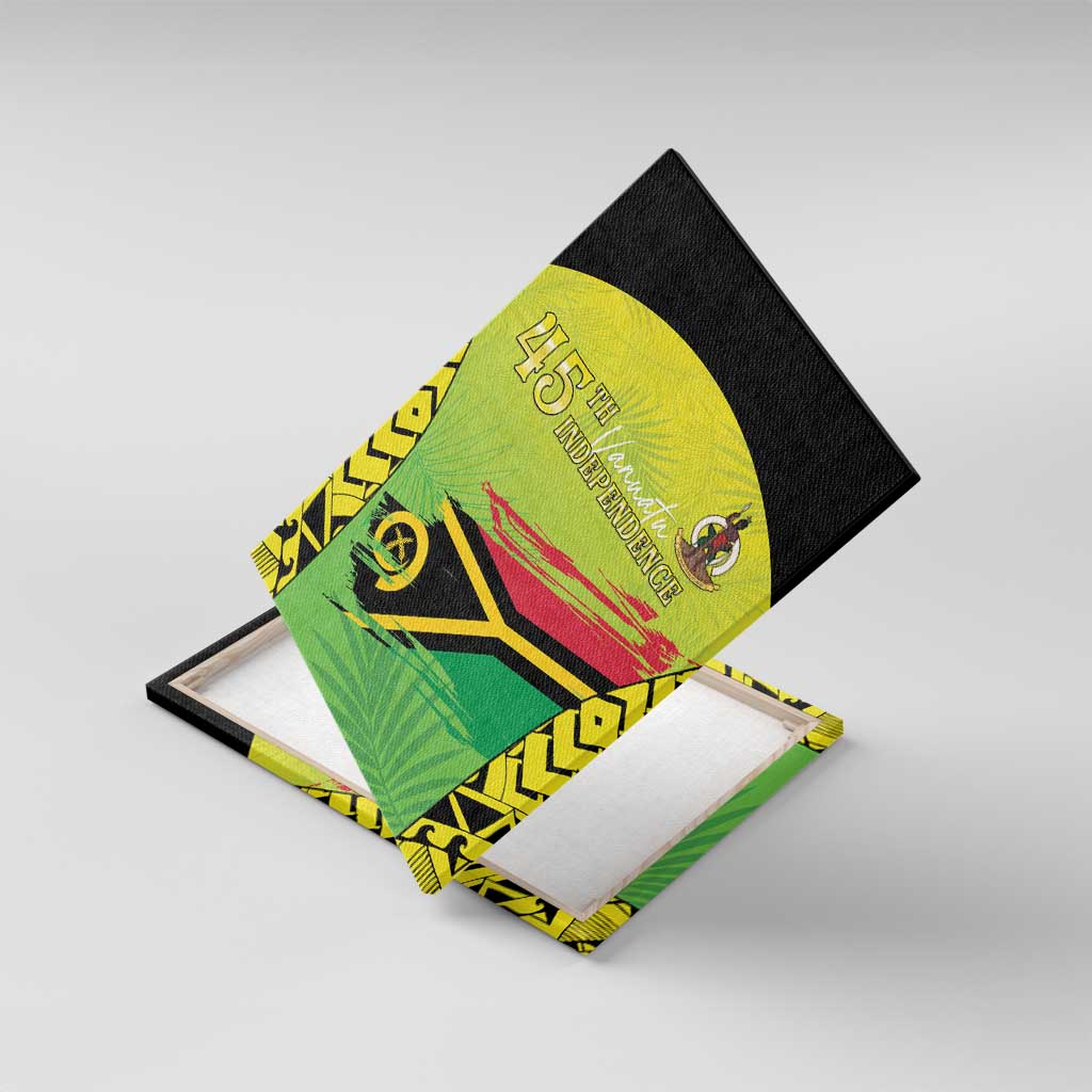Vanuatu 45th Independence Canvas Wall Art Special Style LT05 With Frame Yellow - Polynesian Pride
