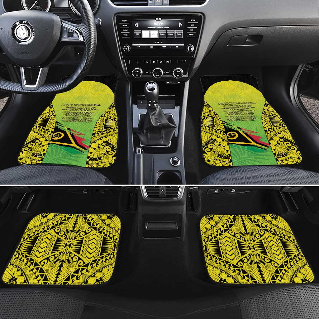 Vanuatu 45th Independence Car Mats Special Style LT05 Set 4pcs Yellow - Polynesian Pride