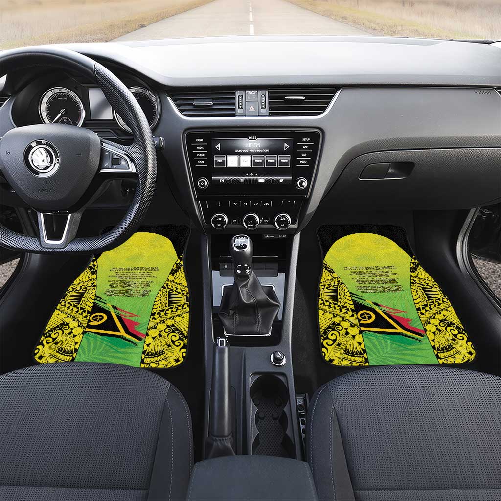 Vanuatu 45th Independence Car Mats Special Style LT05 Set 2pcs - Front Yellow - Polynesian Pride