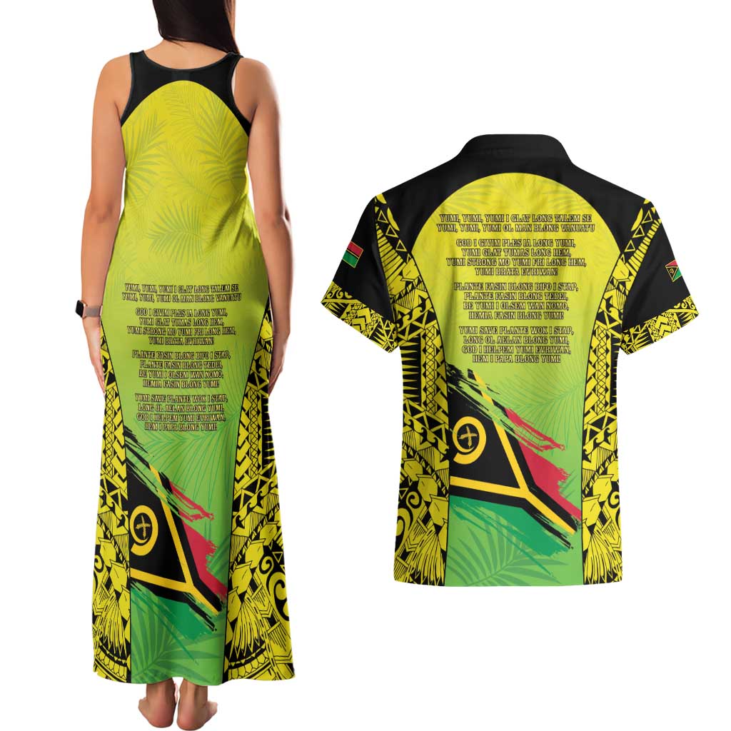 Vanuatu 45th Independence Couples Matching Tank Maxi Dress and Hawaiian Shirt Special Style LT05 - Polynesian Pride