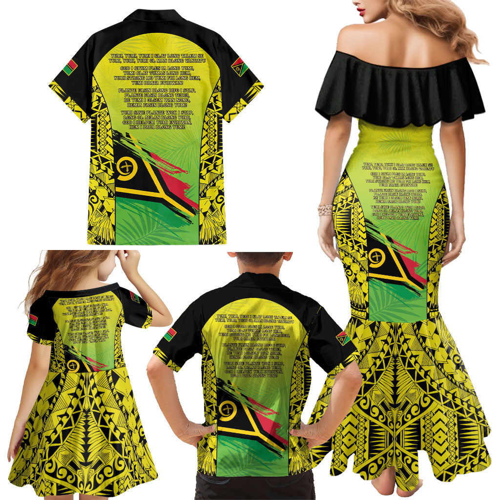 Vanuatu 46th Independence Family Matching Mermaid Dress and Hawaiian Shirt Special Style LT05 - Polynesian Pride