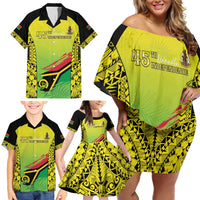 Vanuatu 46th Independence Family Matching Off Shoulder Short Dress and Hawaiian Shirt Special Style LT05 - Polynesian Pride