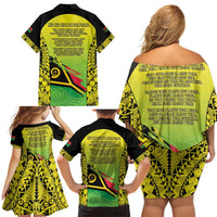 Vanuatu 46th Independence Family Matching Off Shoulder Short Dress and Hawaiian Shirt Special Style LT05 - Polynesian Pride