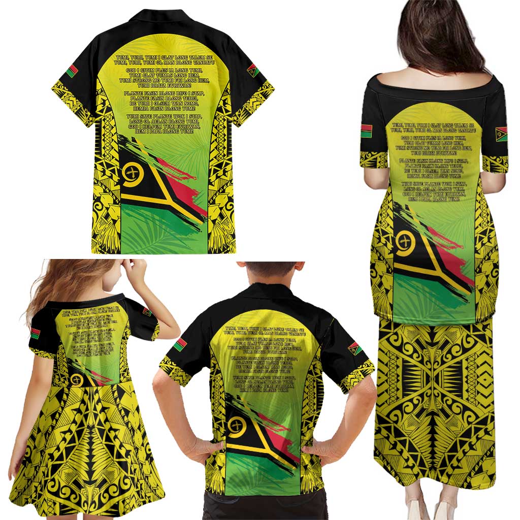 Vanuatu 45th Independence Family Matching Puletasi and Hawaiian Shirt Special Style LT05 - Polynesian Pride