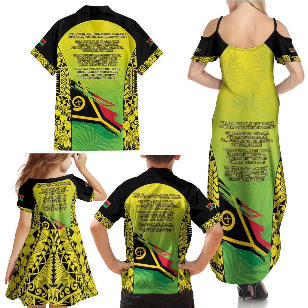 Vanuatu 45th Independence Family Matching Summer Maxi Dress and Hawaiian Shirt Special Style LT05 - Polynesian Pride
