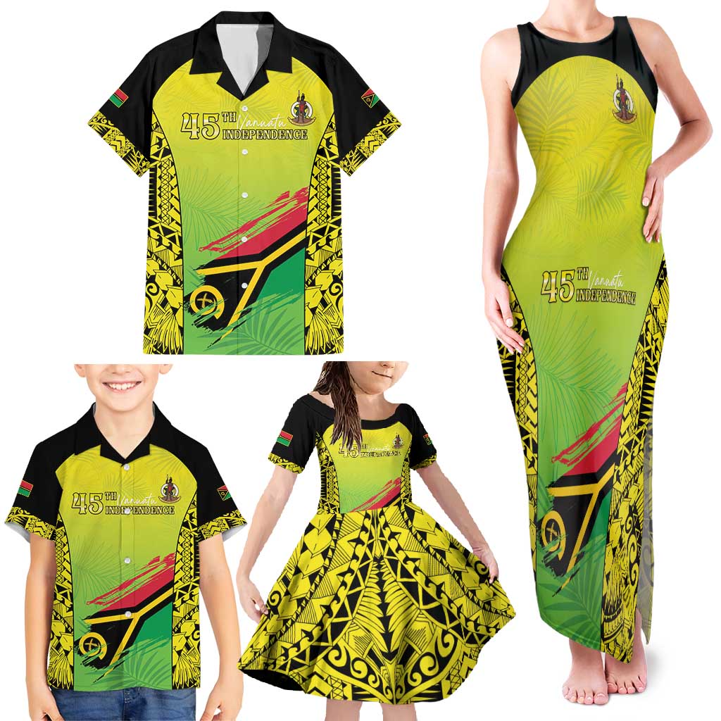 Vanuatu 45th Independence Family Matching Tank Maxi Dress and Hawaiian Shirt Special Style LT05 - Polynesian Pride