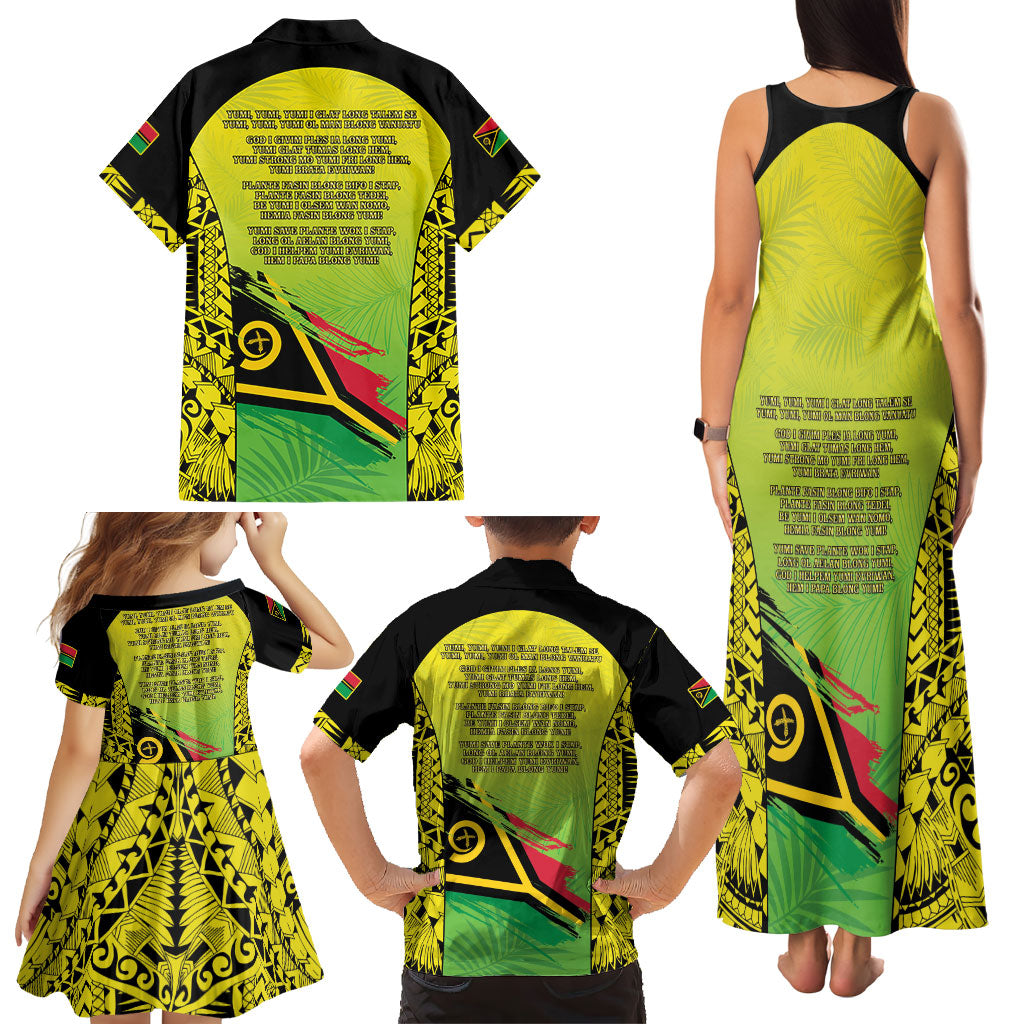 Vanuatu 46th Independence Family Matching Tank Maxi Dress and Hawaiian Shirt Special Style LT05 - Polynesian Pride
