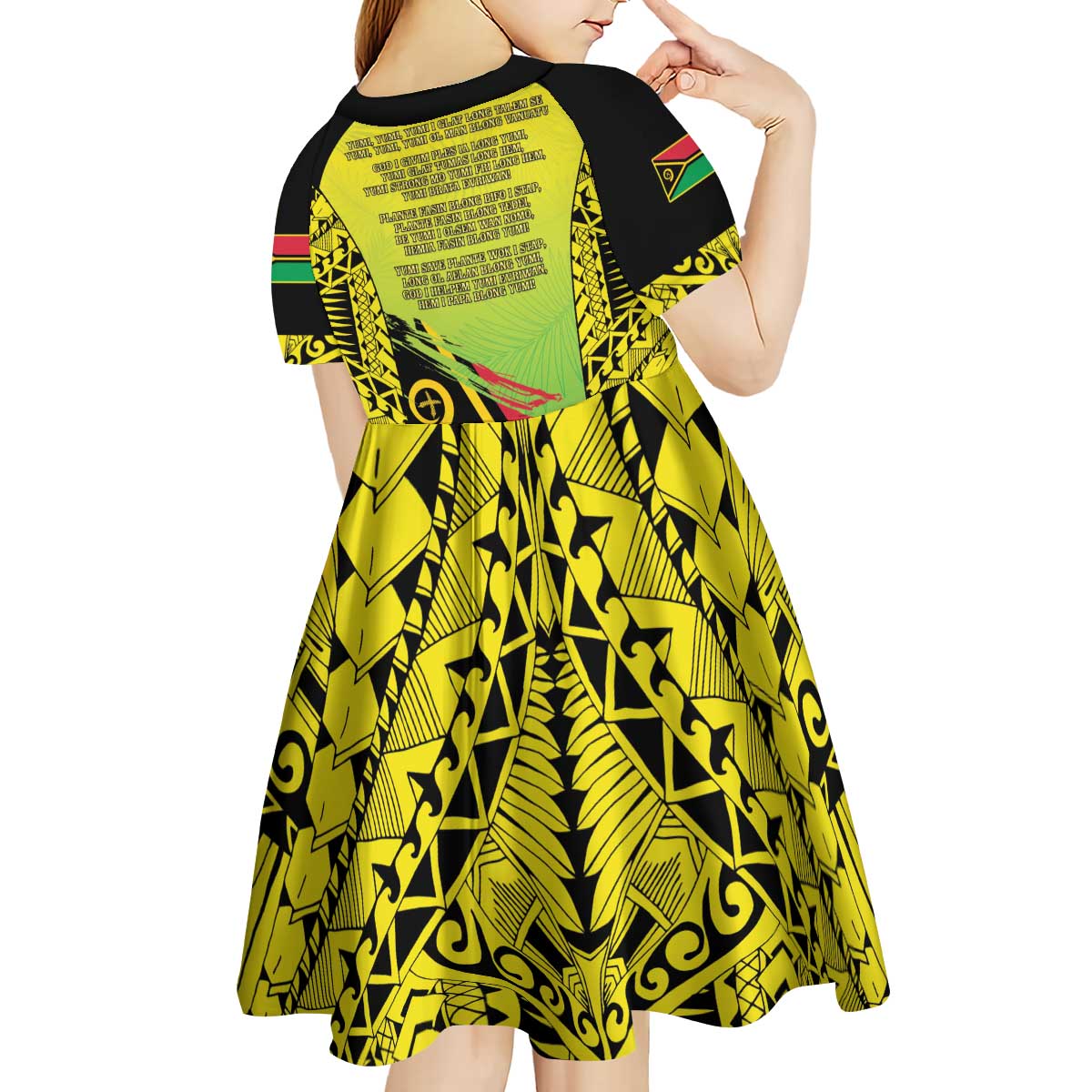 Vanuatu 45th Independence Kid Short Sleeve Dress Special Style - Polynesian Pride