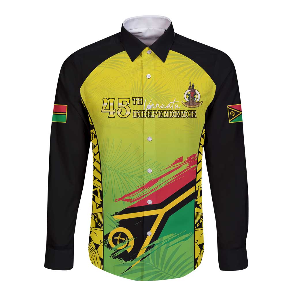Vanuatu 45th Independence Long Sleeve Button Shirt Special Style LT05 Unisex Yellow - Polynesian Pride