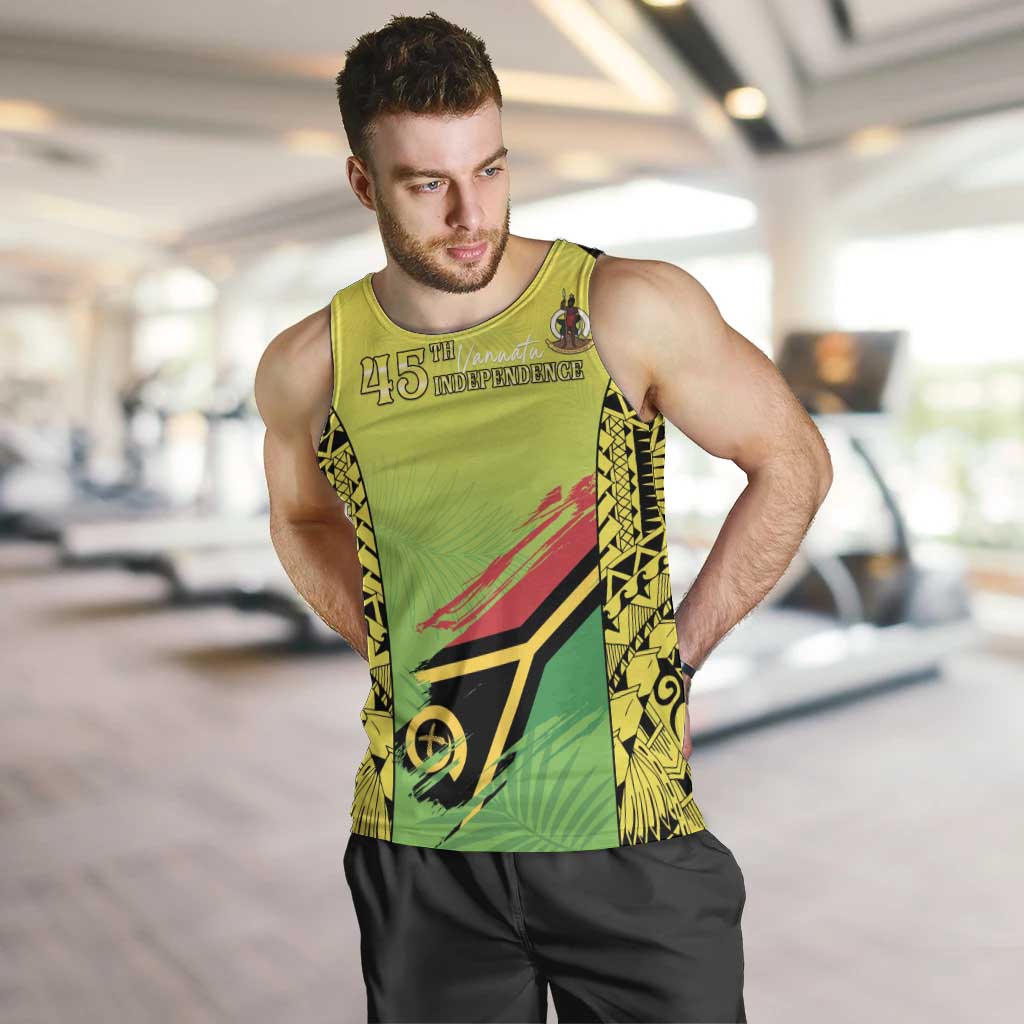 Vanuatu 45th Independence Men Tank Top Special Style LT05 Yellow - Polynesian Pride