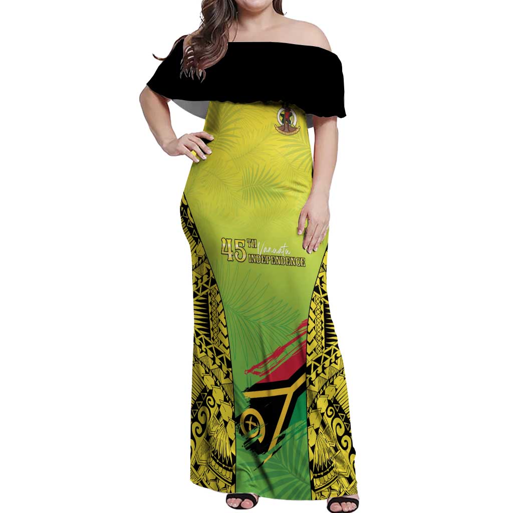 Vanuatu 45th Independence Off Shoulder Maxi Dress Special Style - Polynesian Pride