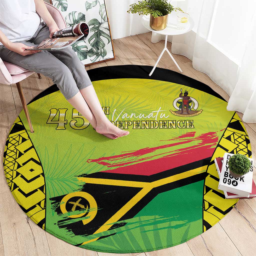 Vanuatu 45th Independence Round Carpet Special Style - Polynesian Pride