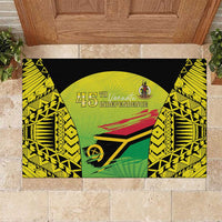 Vanuatu 45th Independence Rubber Doormat Special Style LT05 Yellow - Polynesian Pride