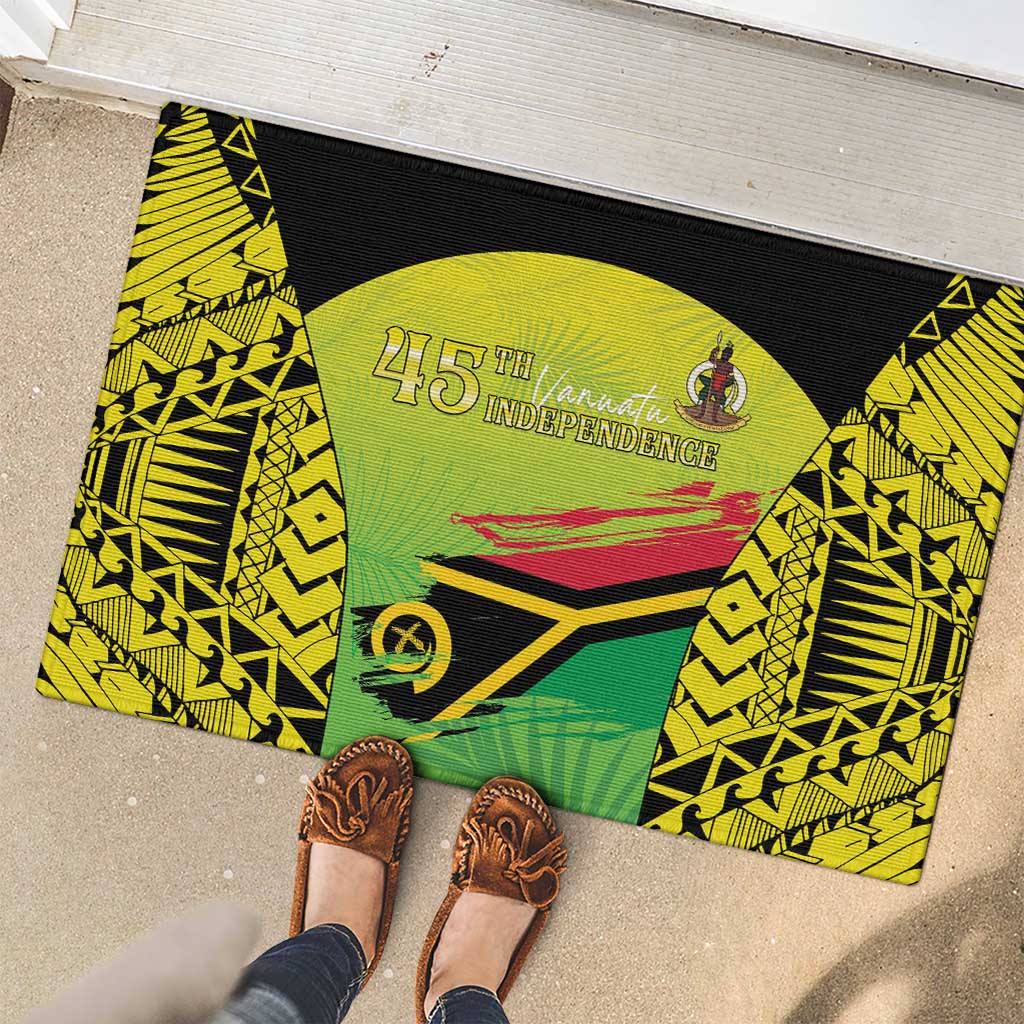 Vanuatu 45th Independence Rubber Doormat Special Style LT05 - Polynesian Pride