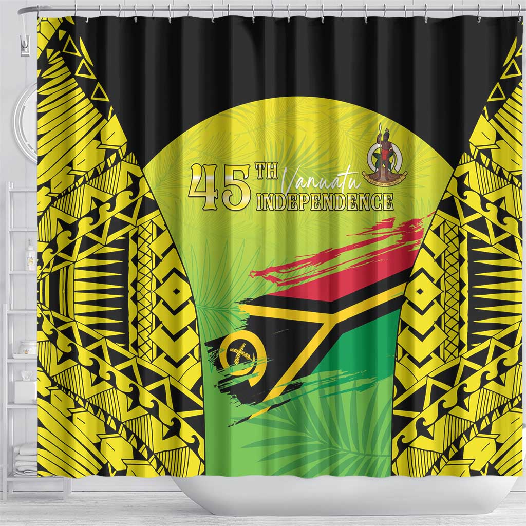 Vanuatu 45th Independence Shower Curtain Special Style - Polynesian Pride